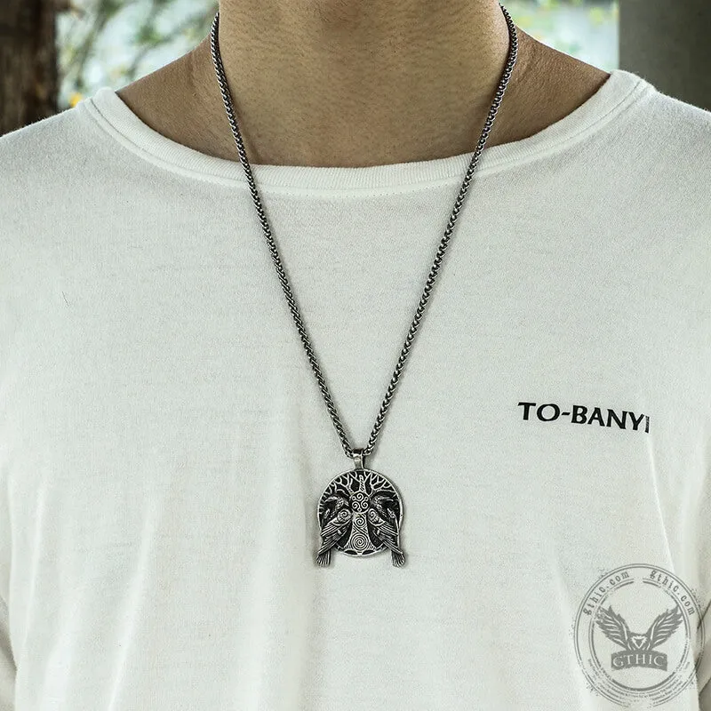 Raven Tree Of Life Stainless Steel Viking Pendant sold by GTHIC product image thumbnail 2