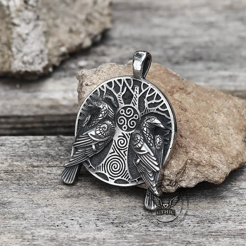 Raven Tree Of Life Stainless Steel Viking Pendant sold by GTHIC product image thumbnail 5