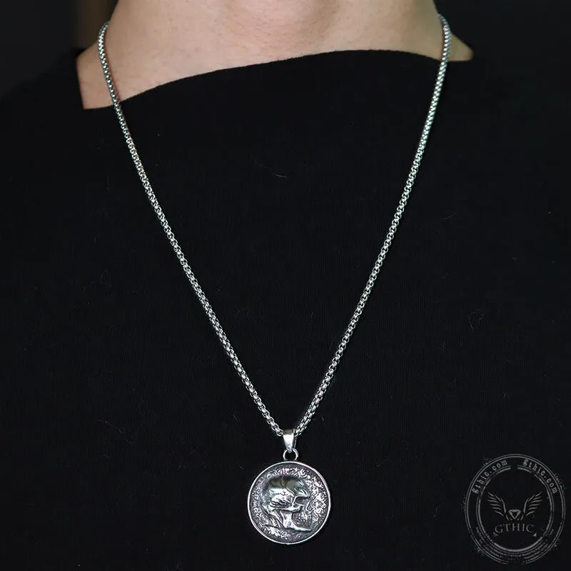Round Stainless Steel Skull Pendant sold by GTHIC product image thumbnail 3