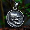 Round Stainless Steel Skull Pendant sold by GTHIC