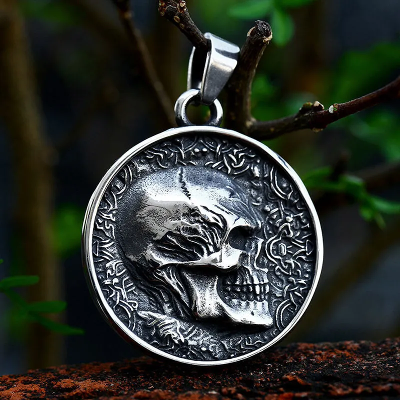 Round Stainless Steel Skull Pendant sold by GTHIC product image thumbnail 4