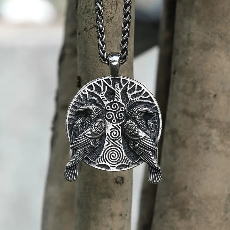 Raven Tree Of Life Stainless Steel Viking Pendant sold by GTHIC product image thumbnail 3