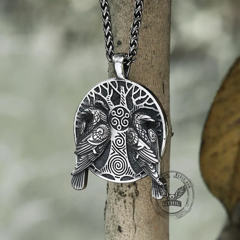 Raven Tree Of Life Stainless Steel Viking Pendant sold by GTHIC product image thumbnail 4