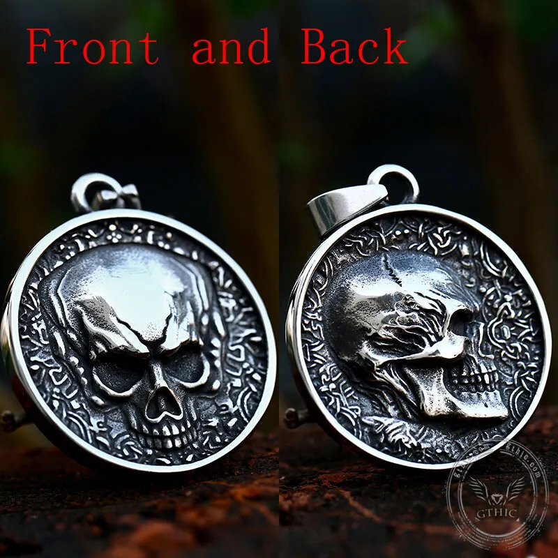 Round Stainless Steel Skull Pendant sold by GTHIC product image thumbnail 2
