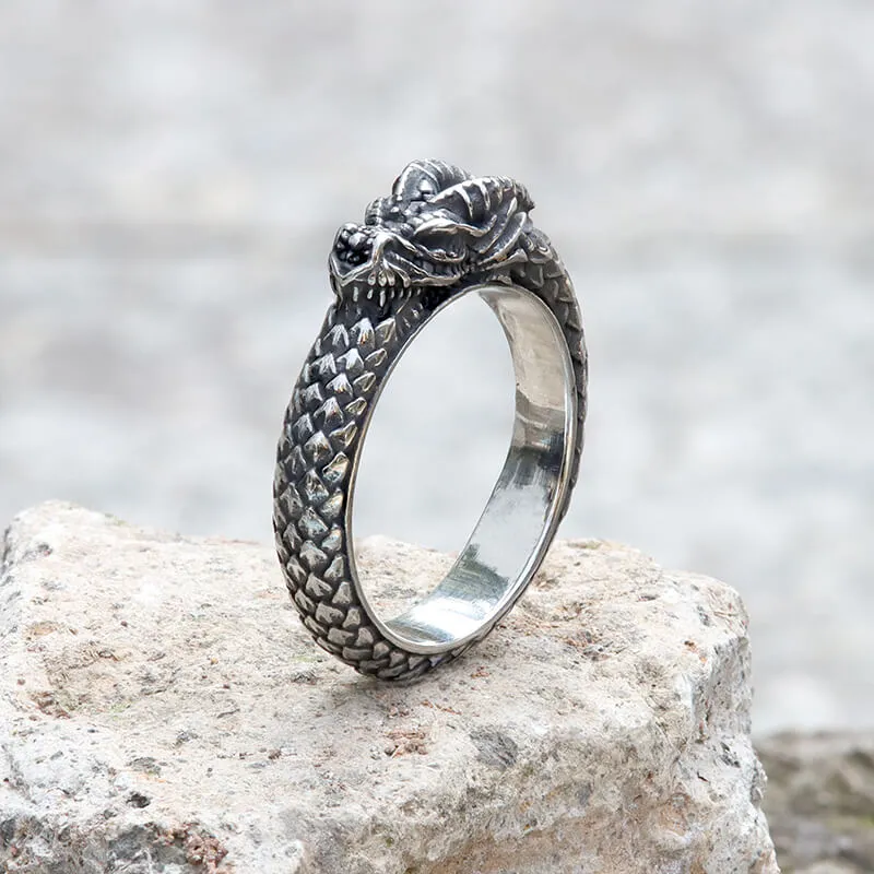 Dragon Ouroboros Stainless Steel Ring sold by GTHIC