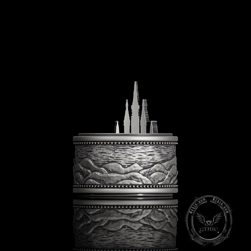 Detailed Castle Design Sterling Silver Ring sold by GTHIC product image thumbnail 5