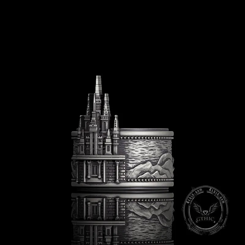 Detailed Castle Design Sterling Silver Ring sold by GTHIC product image thumbnail 3