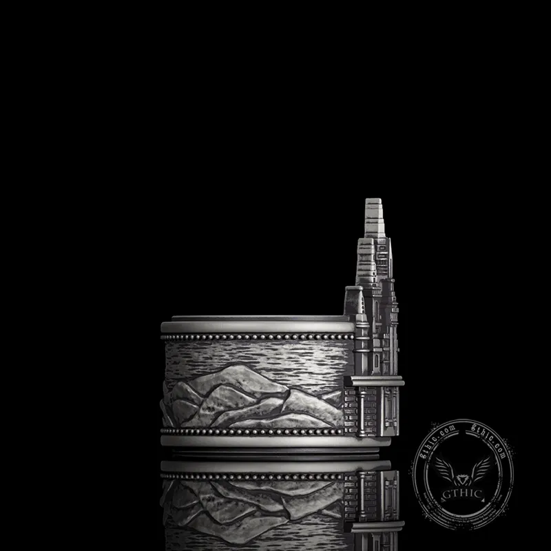 Detailed Castle Design Sterling Silver Ring sold by GTHIC product image thumbnail 4