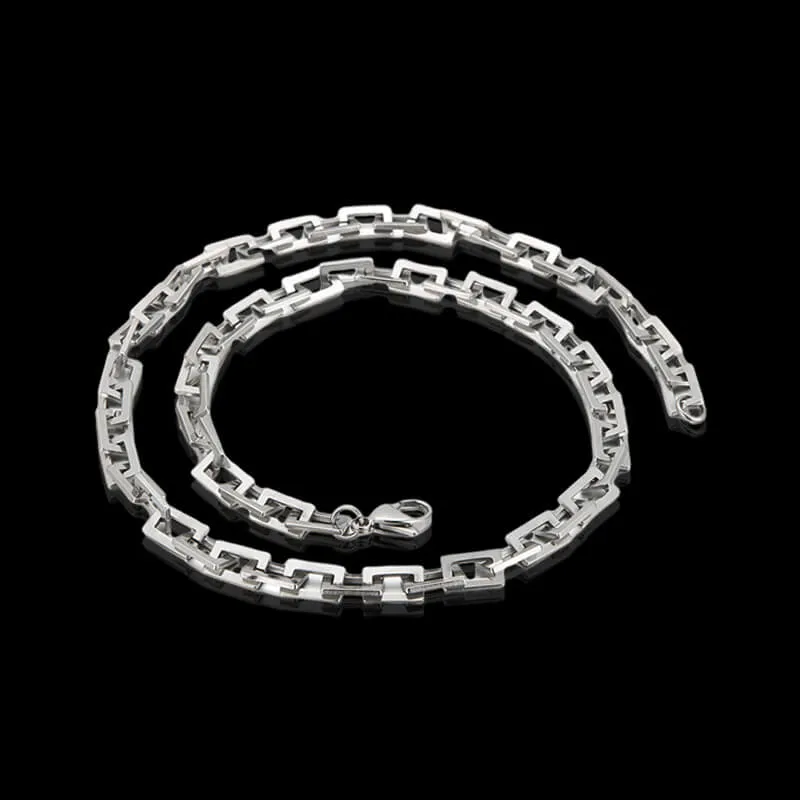 Punk Box Chain Stainless Steel Necklace sold by GTHIC product image thumbnail 4
