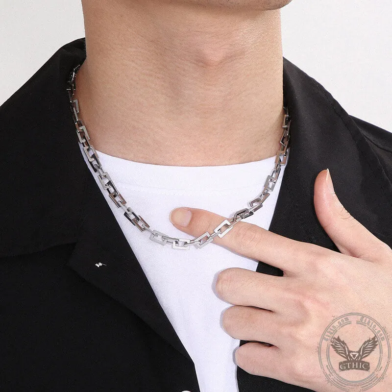 Punk Box Chain Stainless Steel Necklace sold by GTHIC product image thumbnail 2