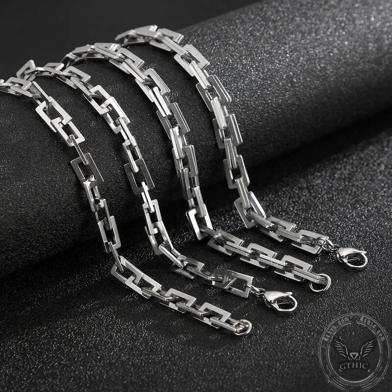 Punk Box Chain Stainless Steel Necklace sold by GTHIC