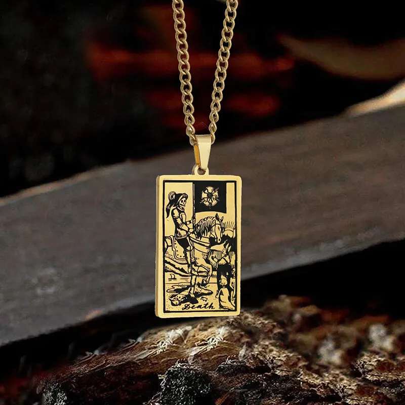 Death Major Arcana Tarot Stainless Steel Necklace sold by GTHIC product image thumbnail 2