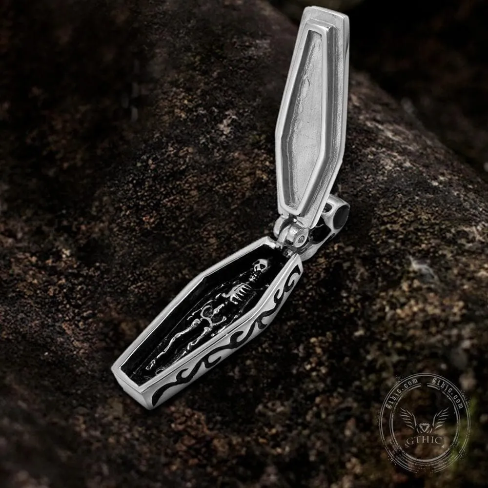Openable Coffin Stainless Steel Skull Pendant sold by GTHIC product image thumbnail 5