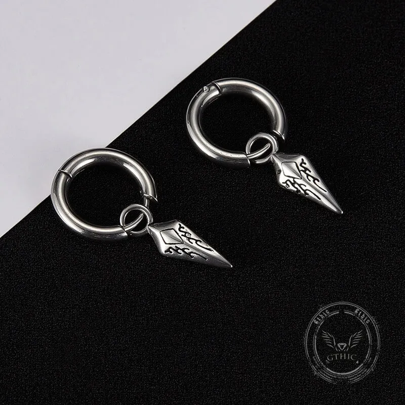 Simple Spearhead Stainless Steel Hoop Earrings sold by GTHIC product image thumbnail 5