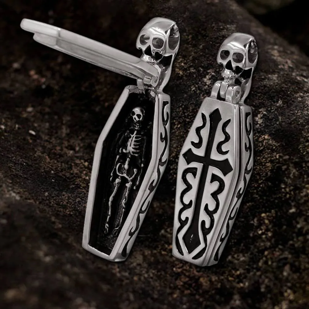 Openable Coffin Stainless Steel Skull Pendant sold by GTHIC