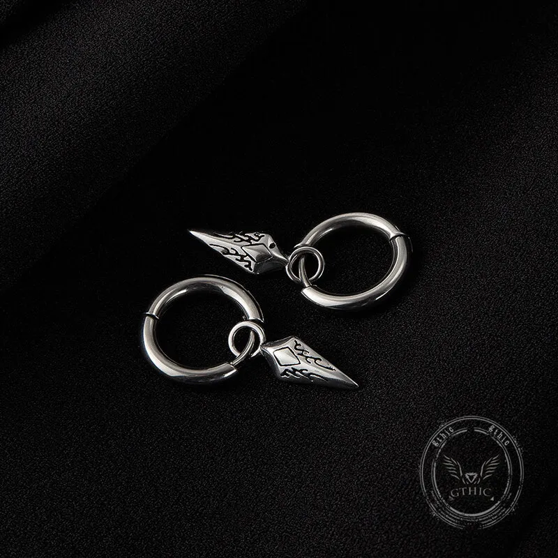 Simple Spearhead Stainless Steel Hoop Earrings sold by GTHIC product image thumbnail 4