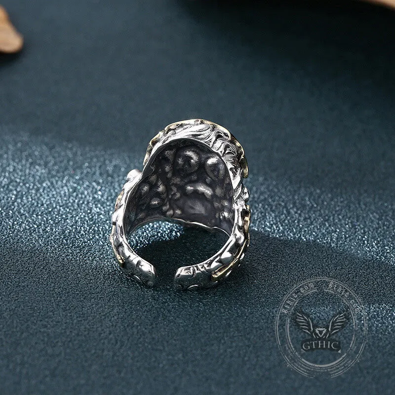 Greek Mythology Zeus Head Sterling Silver Open Ring sold by GTHIC product image thumbnail 4