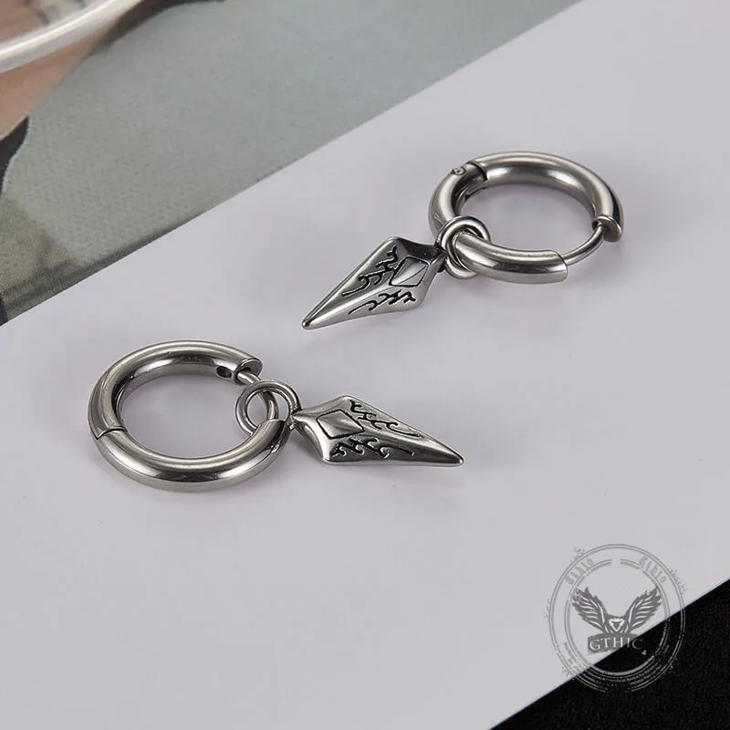 Simple Spearhead Stainless Steel Hoop Earrings sold by GTHIC product image thumbnail 3