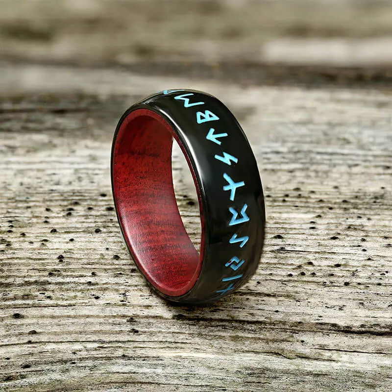 Retro Wood Runes Stainless Steel Viking Ring sold by GTHIC product image thumbnail 4