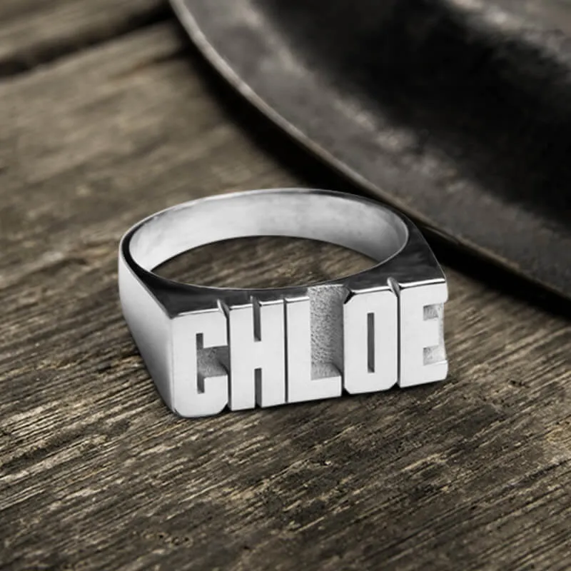 Sterling Silver Custom Name Ring sold by GTHIC product image thumbnail 3