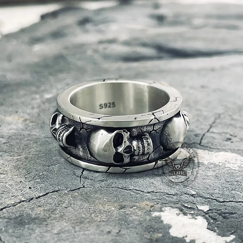 Skulls Surrounded Sterling Silver Ring sold by GTHIC product image thumbnail 2
