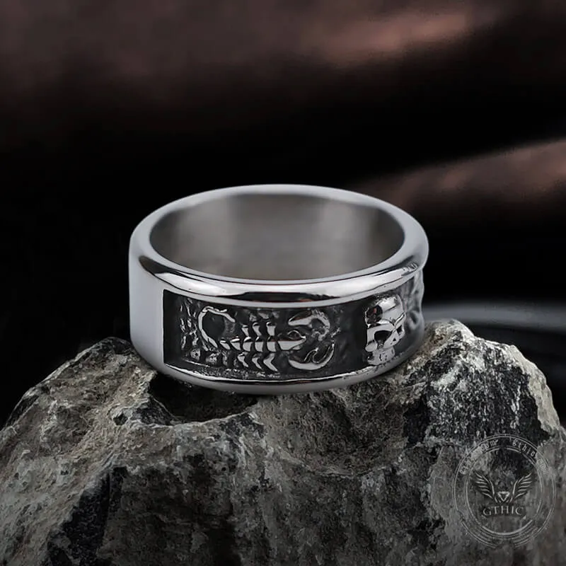 Gothic Skull With Scorpion Stainless Steel Ring sold by GTHIC product image thumbnail 3
