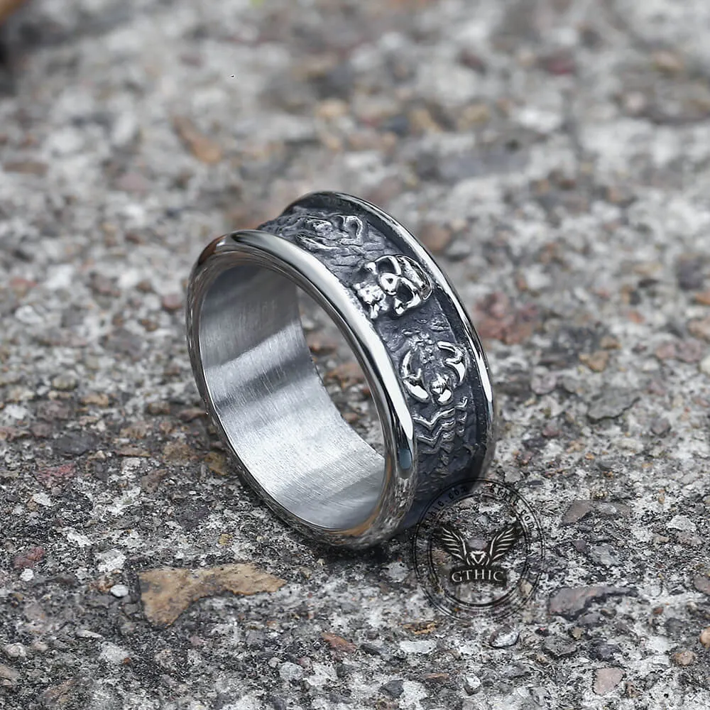 Gothic Skull With Scorpion Stainless Steel Ring sold by GTHIC product image thumbnail 4