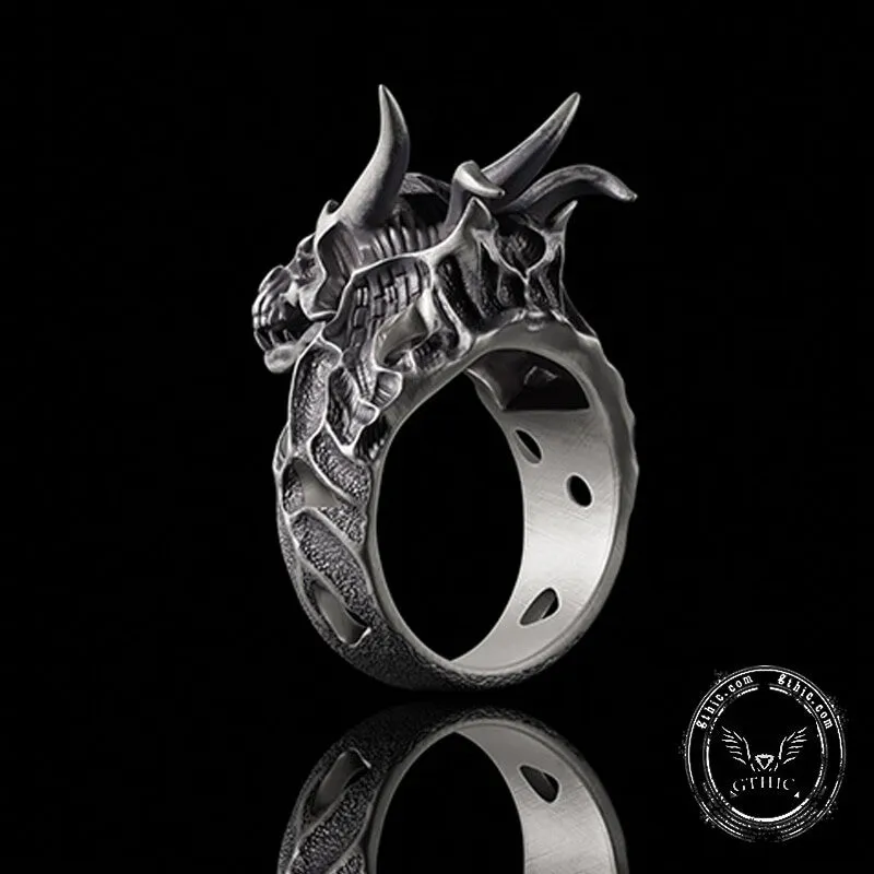 Devil Dragon Skull Sterling Silver Ring sold by GTHIC product image thumbnail 5