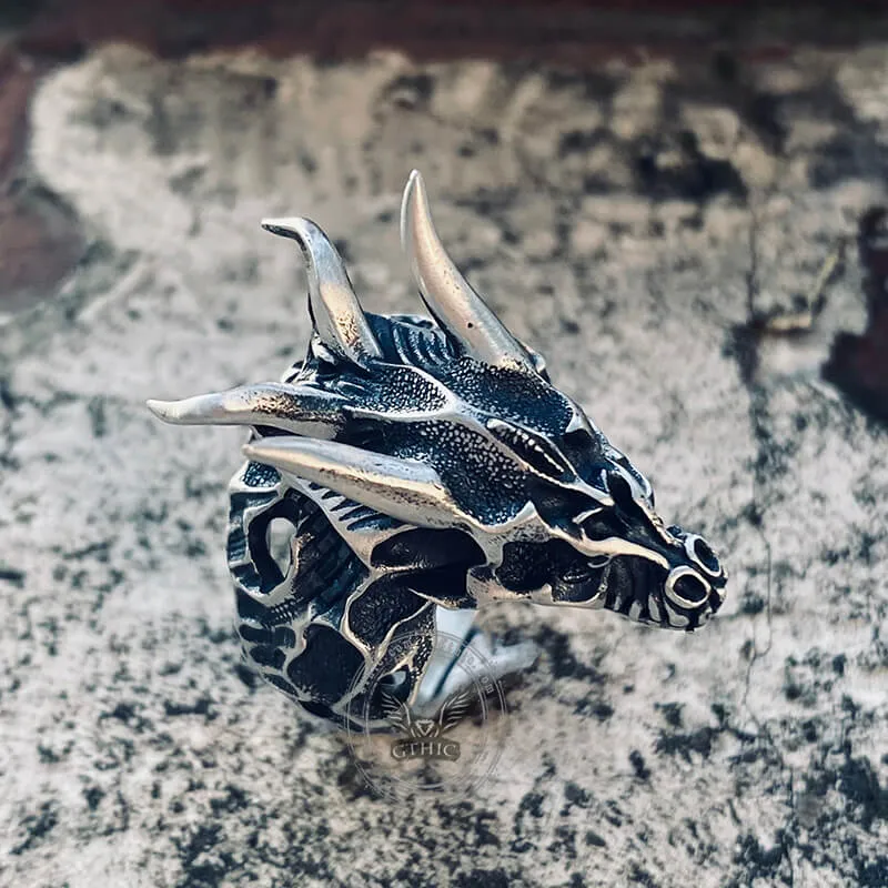 Devil Dragon Skull Sterling Silver Ring sold by GTHIC product image thumbnail 3