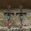 Skull Sword Sterling Silver Gothic Stud Earrings sold by GTHIC
