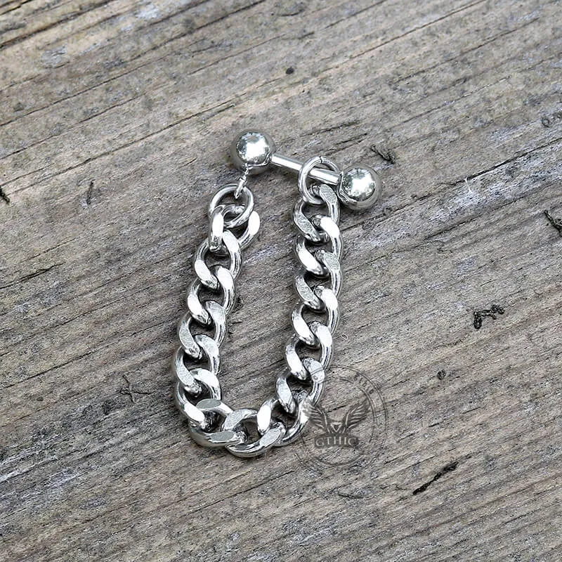 Simple Chain Design Front-back Stainless Steel Earrings sold by GTHIC product image thumbnail 3