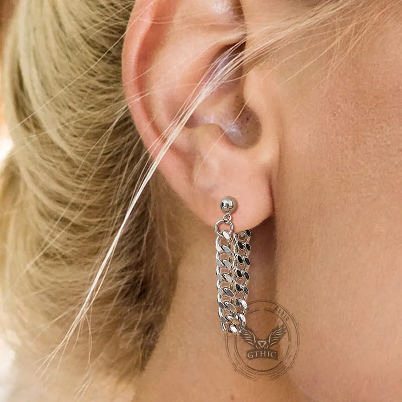 Simple Chain Design Front-back Stainless Steel Earrings sold by GTHIC product image thumbnail 2