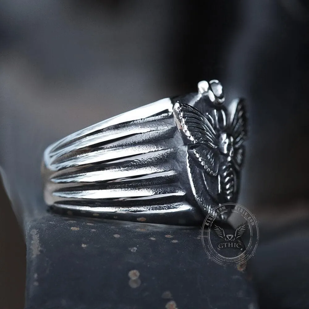Skull Moth Butterfly Stainless Steel Ring sold by GTHIC product image thumbnail 5