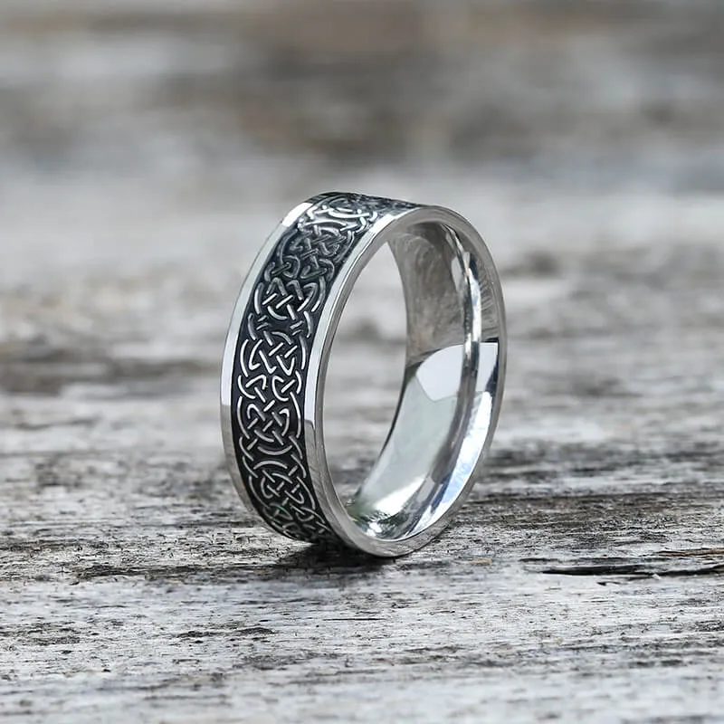 Nordic Celtic Knot Stainless Steel Viking Ring sold by GTHIC
