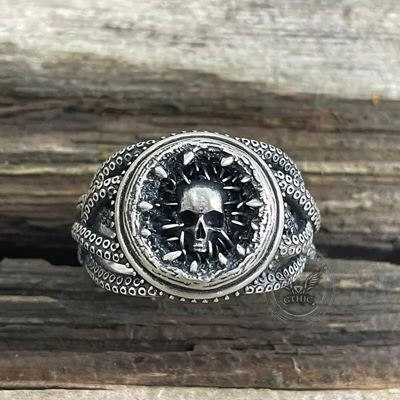 Skull Head Octopus Tentacles Sterling Silver Ring sold by GTHIC product image thumbnail 2