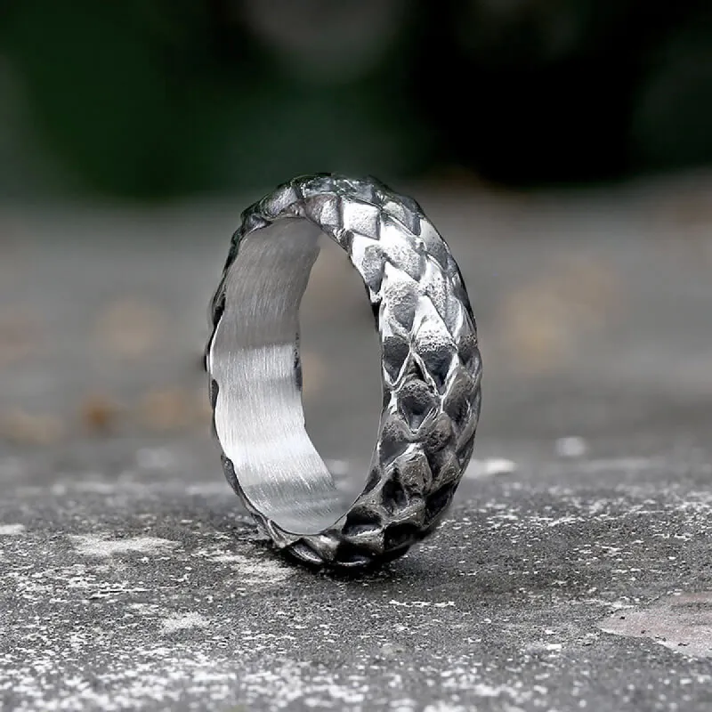 Retro Snake Scale Stainless Steel Ring sold by GTHIC
