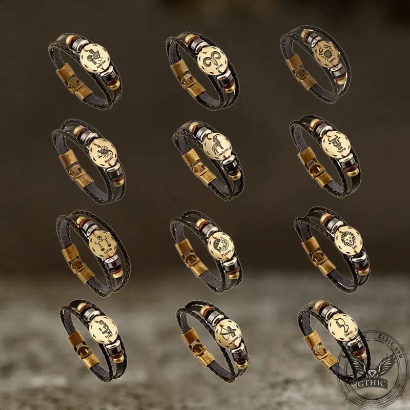 12 Constellation Alloy Leather Bracelet sold by GTHIC product image thumbnail 3