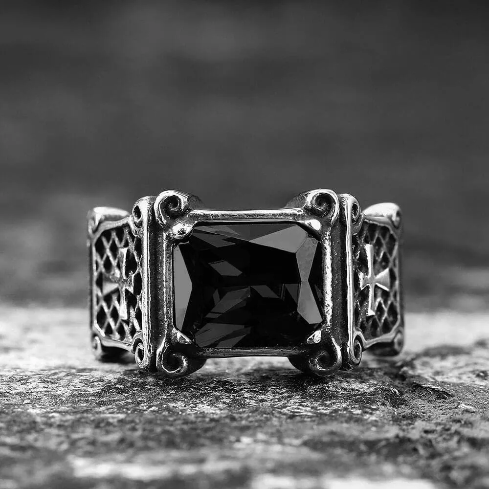 Vintage Cross Stainless Steel Gemstone Ring sold by GTHIC product image thumbnail 5