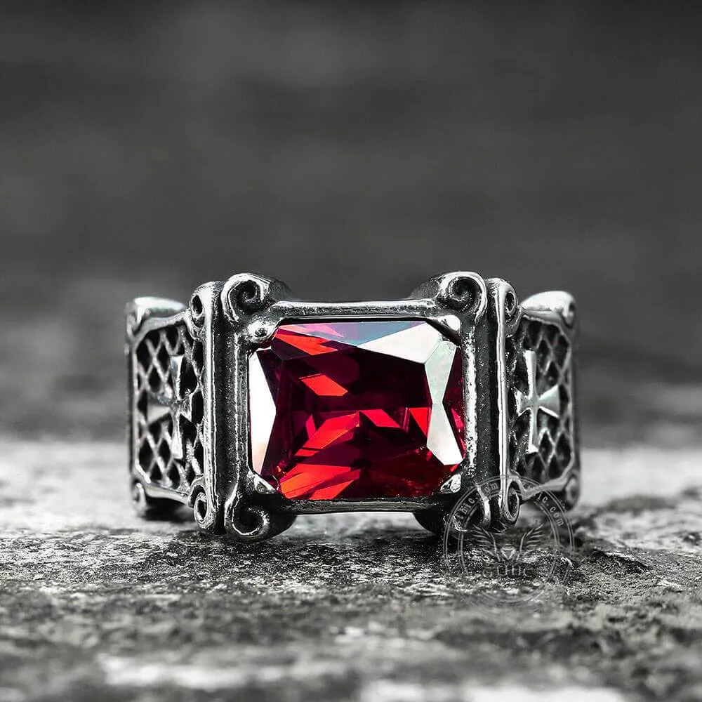 Vintage Cross Stainless Steel Gemstone Ring sold by GTHIC