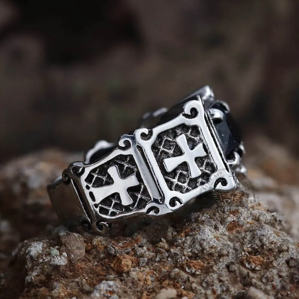 Vintage Cross Stainless Steel Gemstone Ring sold by GTHIC product image thumbnail 4