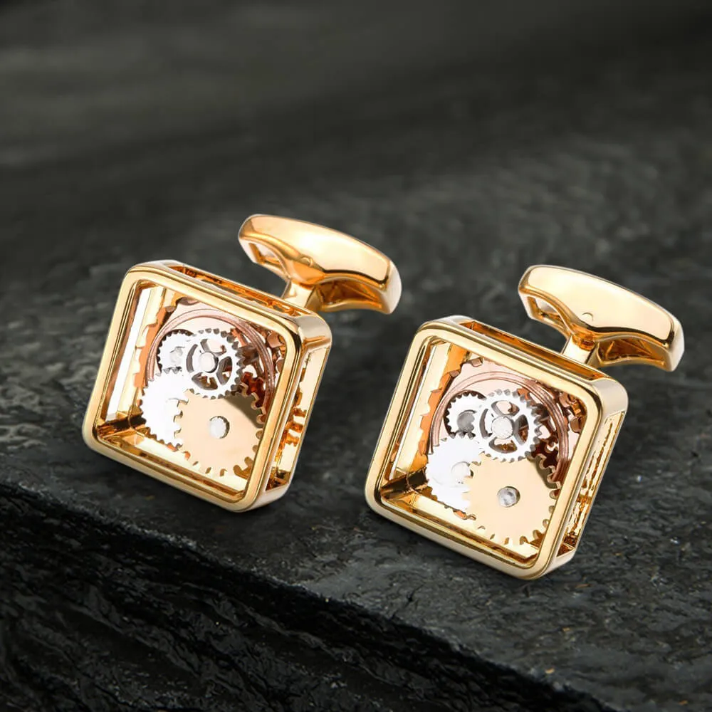Square Gear Brass Whale Back Cufflinks sold by GTHIC product image thumbnail 2
