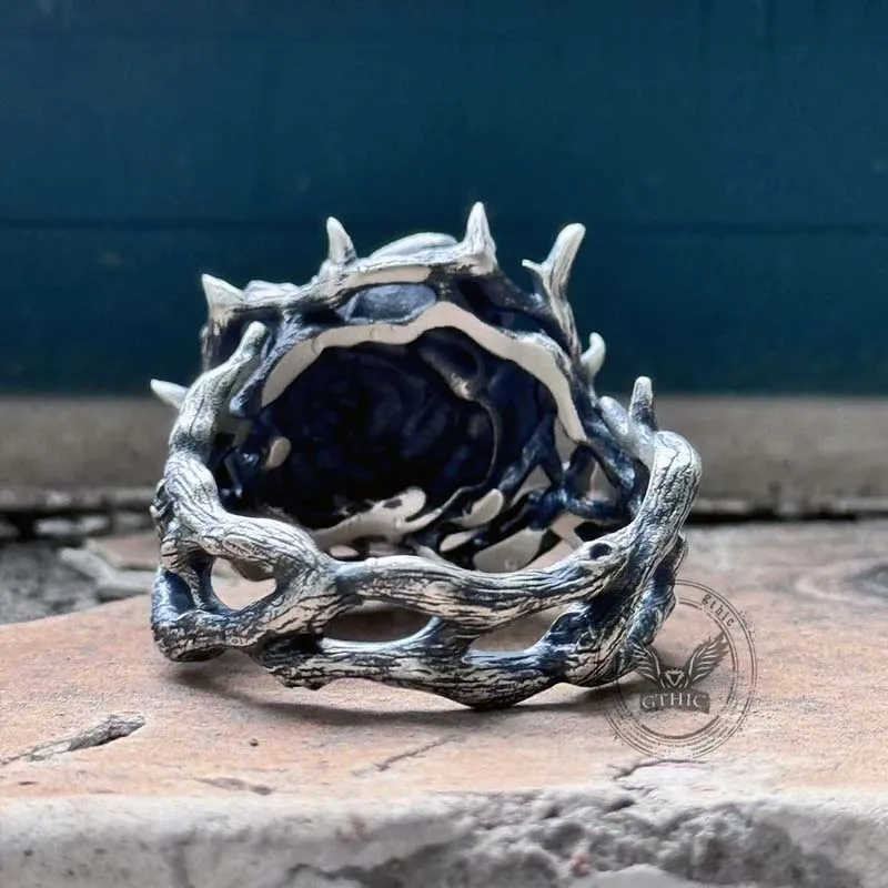 Vintage Thorns Vine Rose Sterling Silver Ring sold by GTHIC product image thumbnail 3