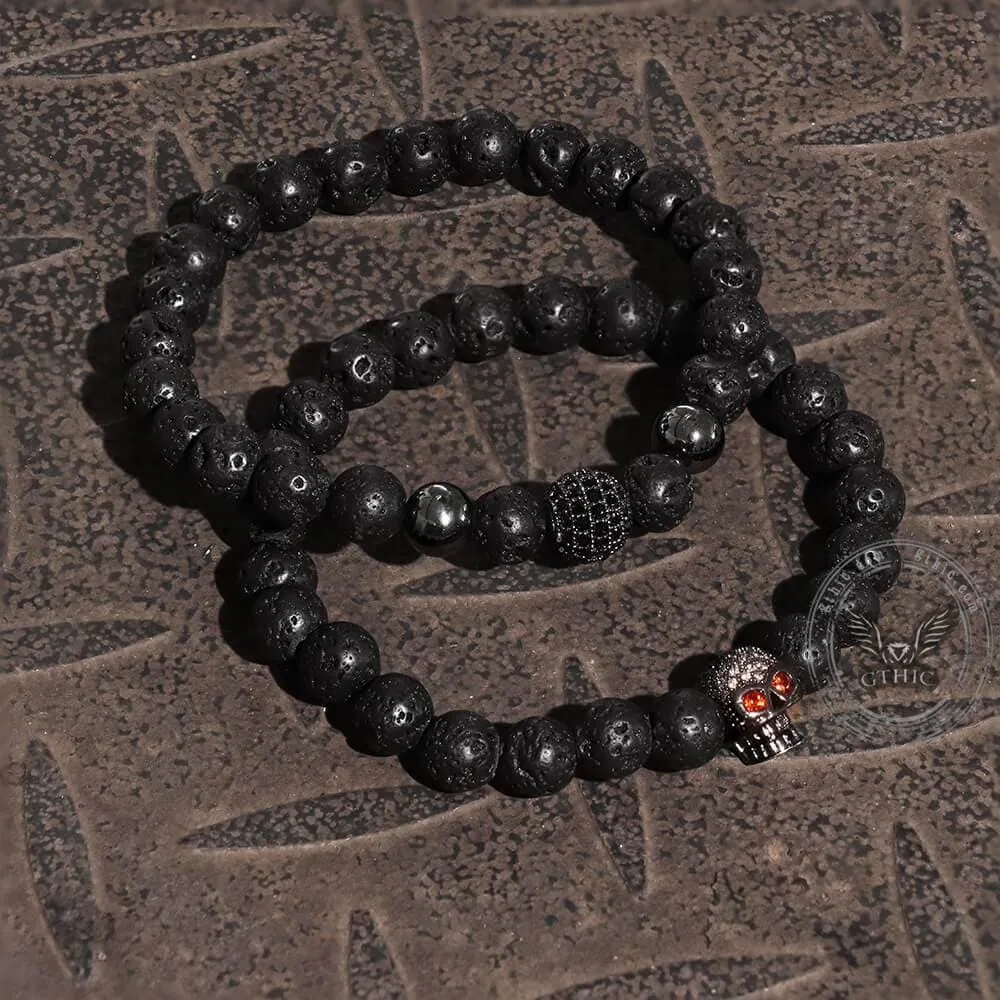 Red Eye Skull Volcanic Rock Bracelet Set sold by GTHIC product image thumbnail 4