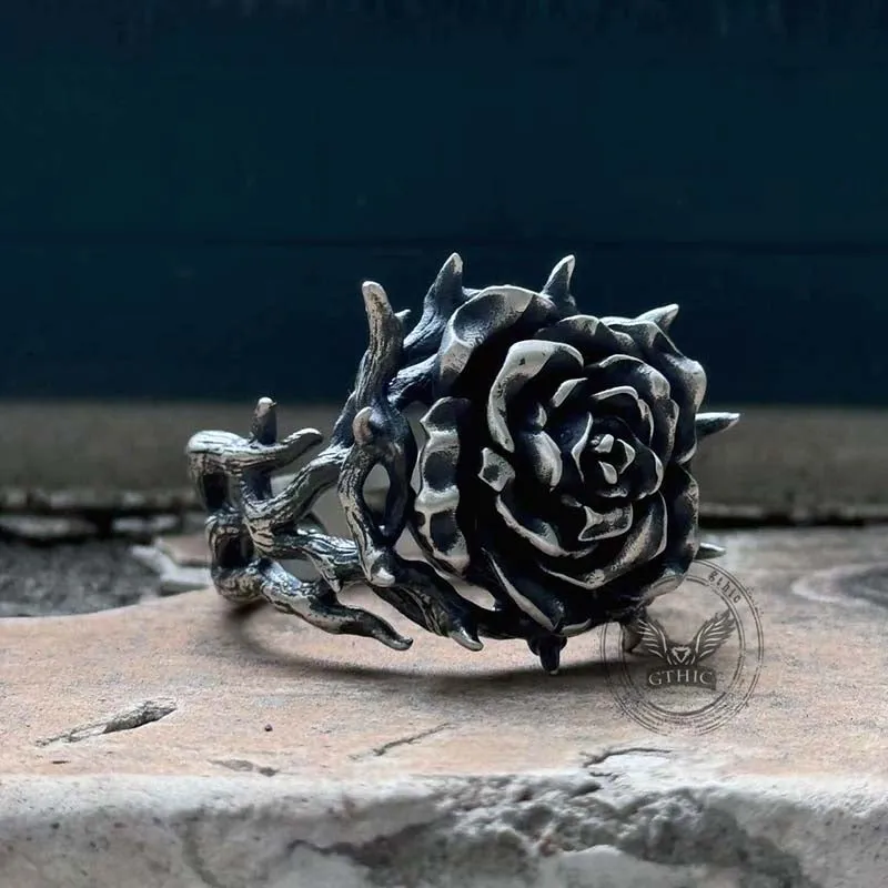 Vintage Thorns Vine Rose Sterling Silver Ring sold by GTHIC product image thumbnail 2