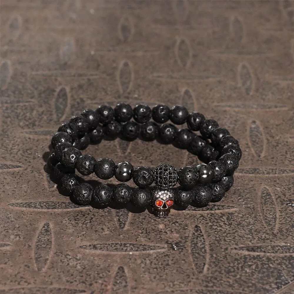 Red Eye Skull Volcanic Rock Bracelet Set sold by GTHIC product image thumbnail 5