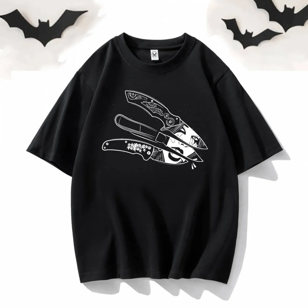 Woman Inside The Knife Short Sleeve T-shirt sold by GTHIC