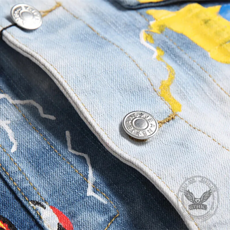 Fearless Denim Cotton Biker Vest sold by GTHIC product image thumbnail 4