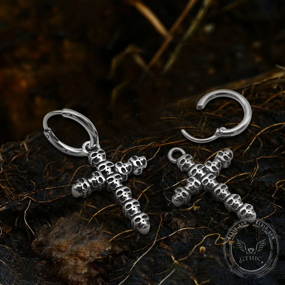 Skull Cross Stainless Steel Earring sold by GTHIC product image thumbnail 3