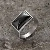 Black Zircon Stainless Steel Minimalism Ring sold by GTHIC