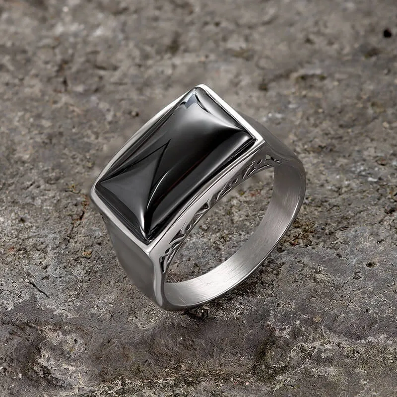 Black Zircon Stainless Steel Minimalism Ring sold by GTHIC